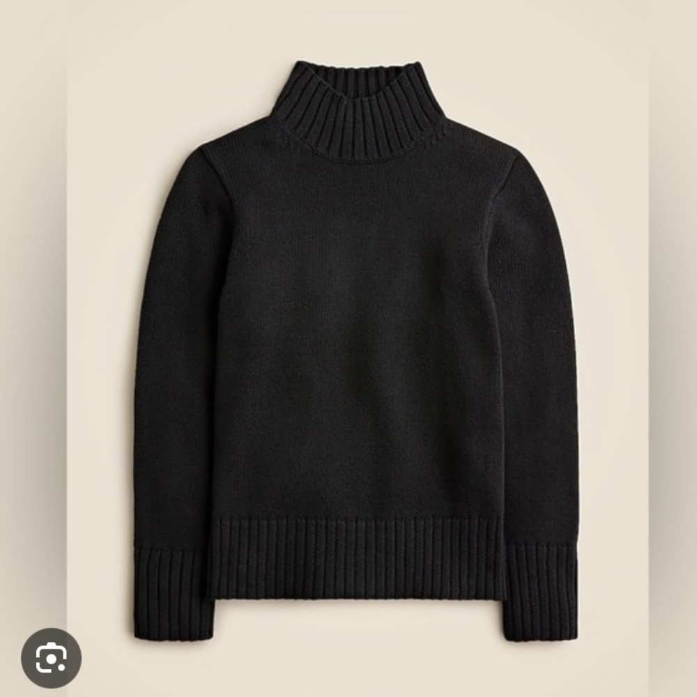 J. Crew Cotton turtleneck sweater Black Size Large